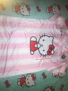 Target Pink and White Striped Hello Kitty Girls Nightshirt